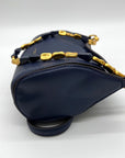 Donna Karen Blue Crinoline Leather Crossbody Bag