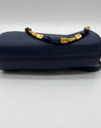 Donna Karen Blue Crinoline Leather Crossbody Bag