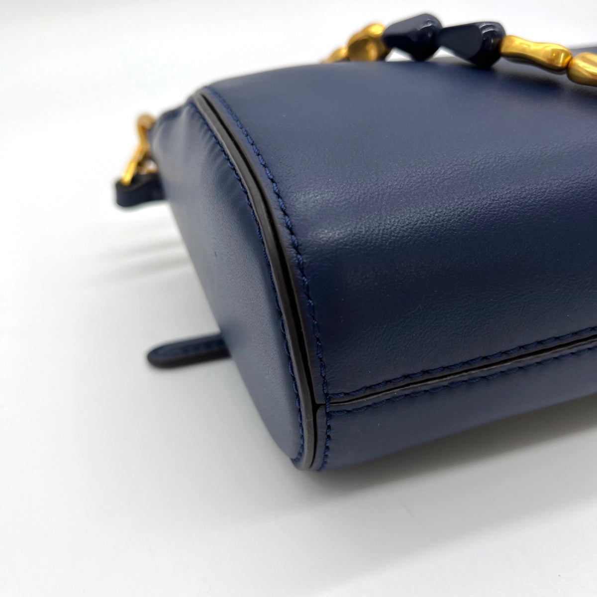 Donna Karen Blue Crinoline Leather Crossbody Bag