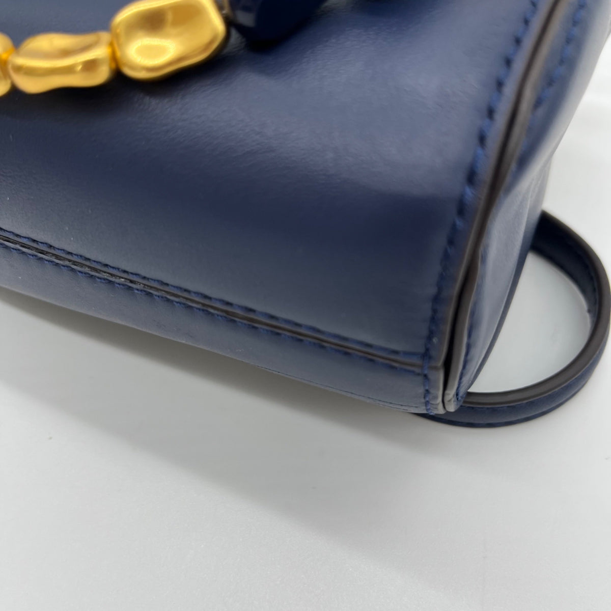 Donna Karen Blue Crinoline Leather Crossbody Bag