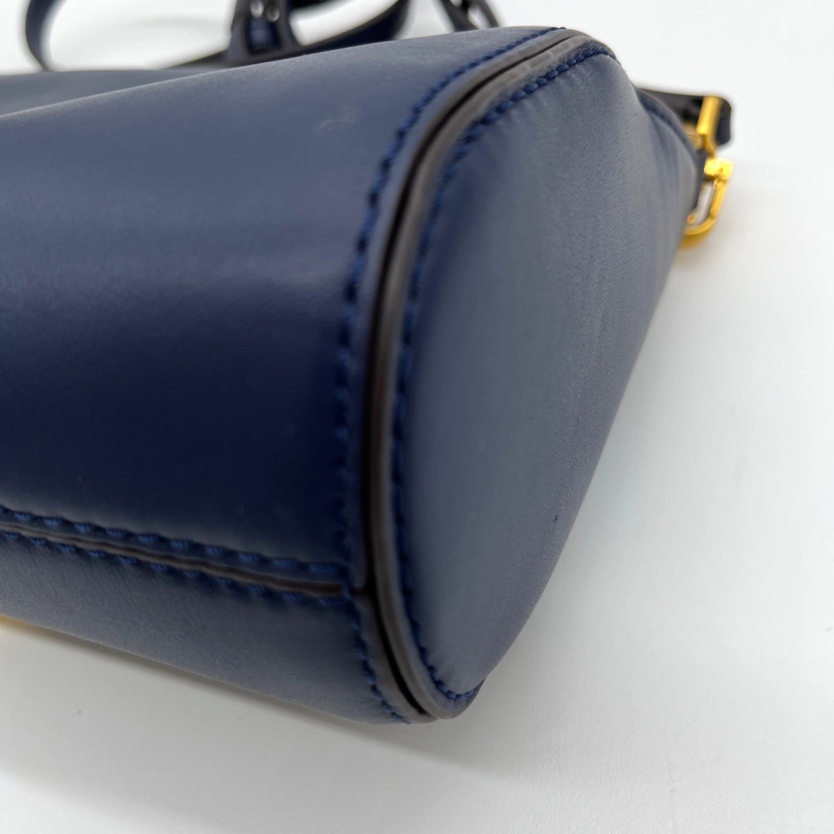 Donna Karen Blue Crinoline Leather Crossbody Bag