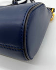 Donna Karen Blue Crinoline Leather Crossbody Bag