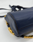 Donna Karen Blue Crinoline Leather Crossbody Bag