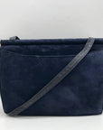 Joseph Blue Suede Enevelope Crossbody Bag