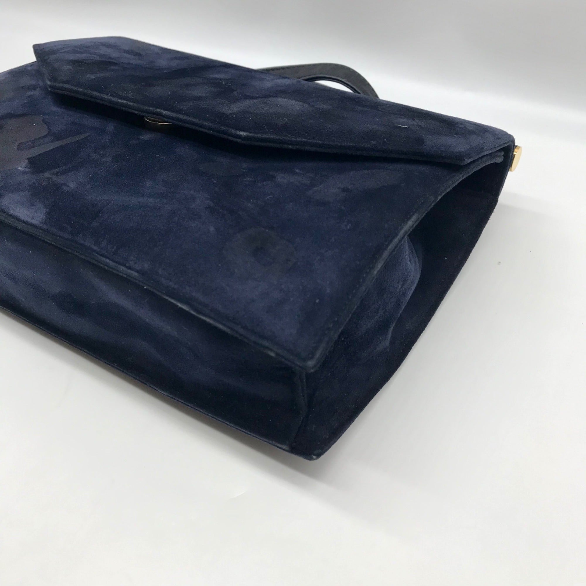 Joseph Blue Suede Enevelope Crossbody Bag