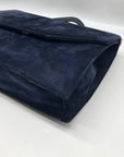 Joseph Blue Suede Enevelope Crossbody Bag