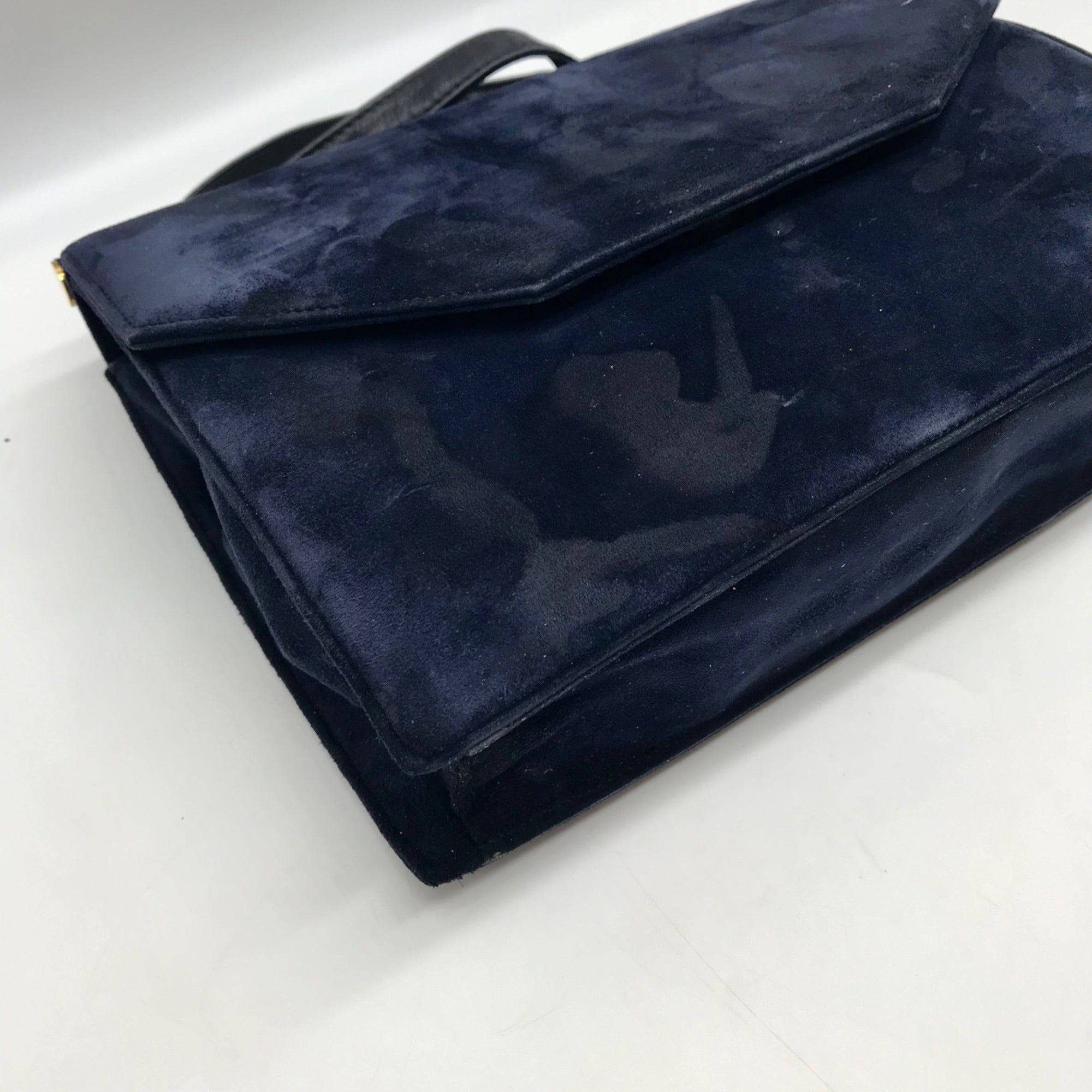 Joseph Blue Suede Enevelope Crossbody Bag