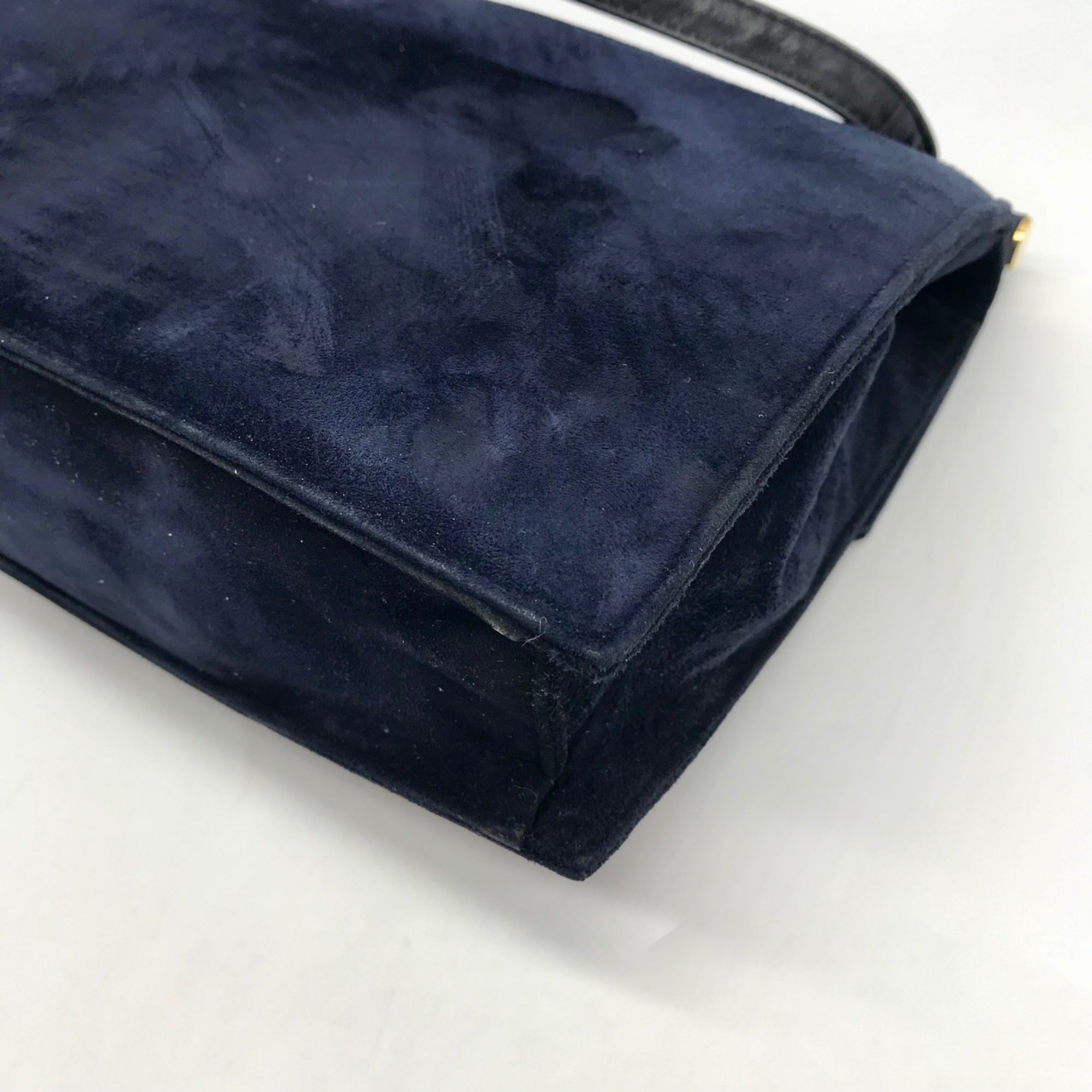 Joseph Blue Suede Enevelope Crossbody Bag