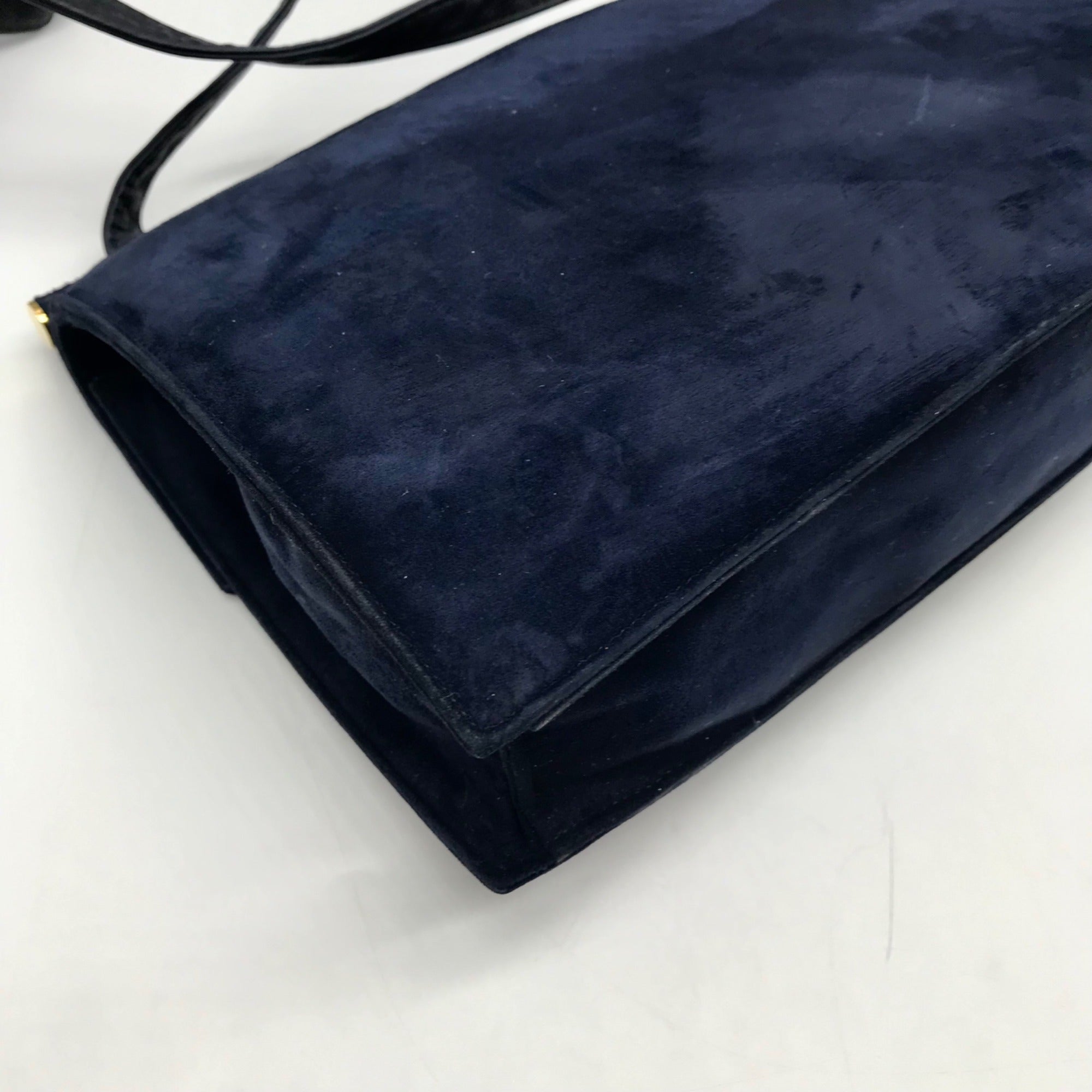 Joseph Blue Suede Enevelope Crossbody Bag