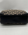 Michael Kors Black & Beige Canvas Jet Set Tote Bag