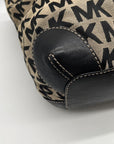 Michael Kors Black & Beige Canvas Jet Set Tote Bag