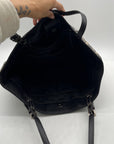 Michael Kors Black & Beige Canvas Jet Set Tote Bag