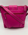 Tignanello Pink Pebbled Leather Organizer Crossbody Bag