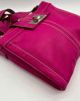 Tignanello Pink Pebbled Leather Organizer Crossbody Bag