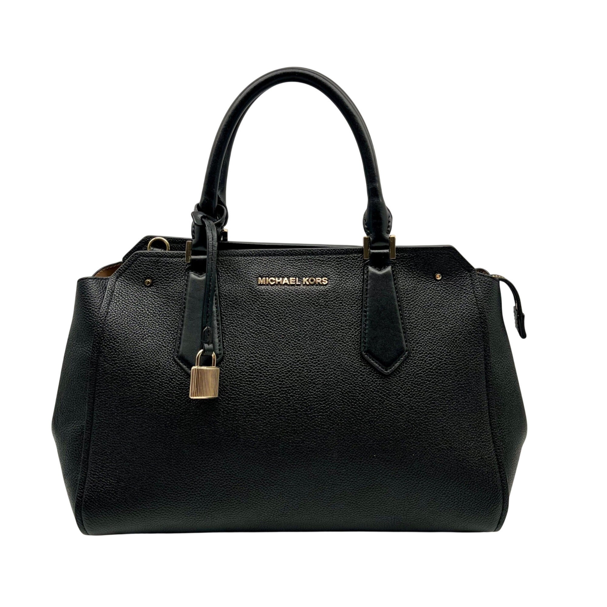 Michael Kors Black Leather Hayes Convertible Satchel