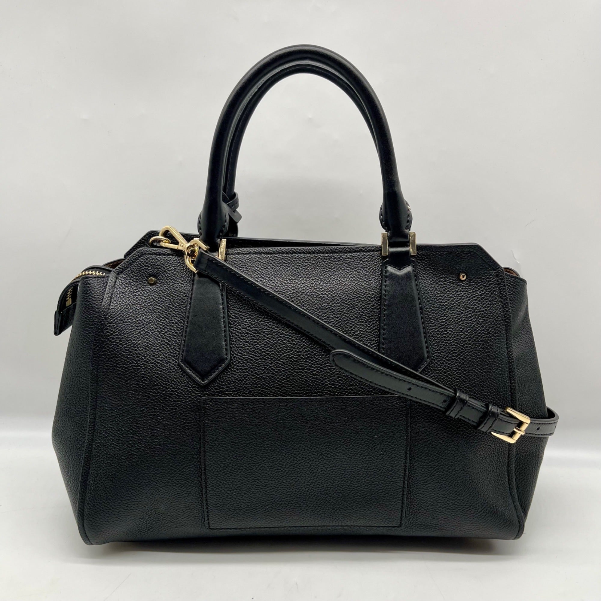 Michael Kors Black Leather Hayes Convertible Satchel