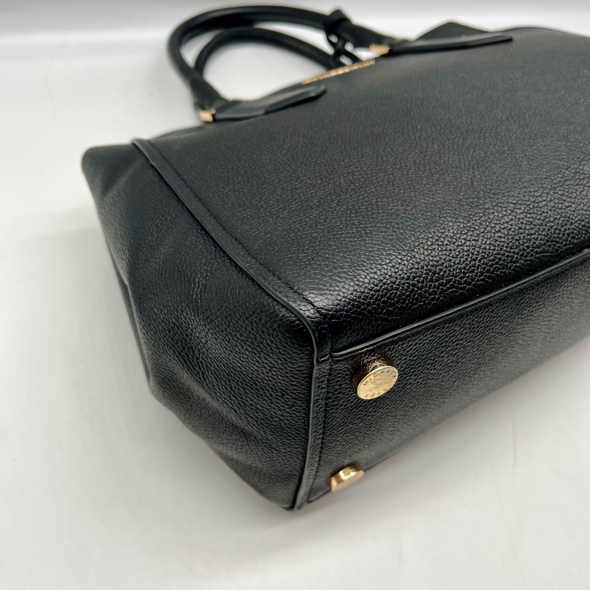 Michael Kors Black Leather Hayes Convertible Satchel
