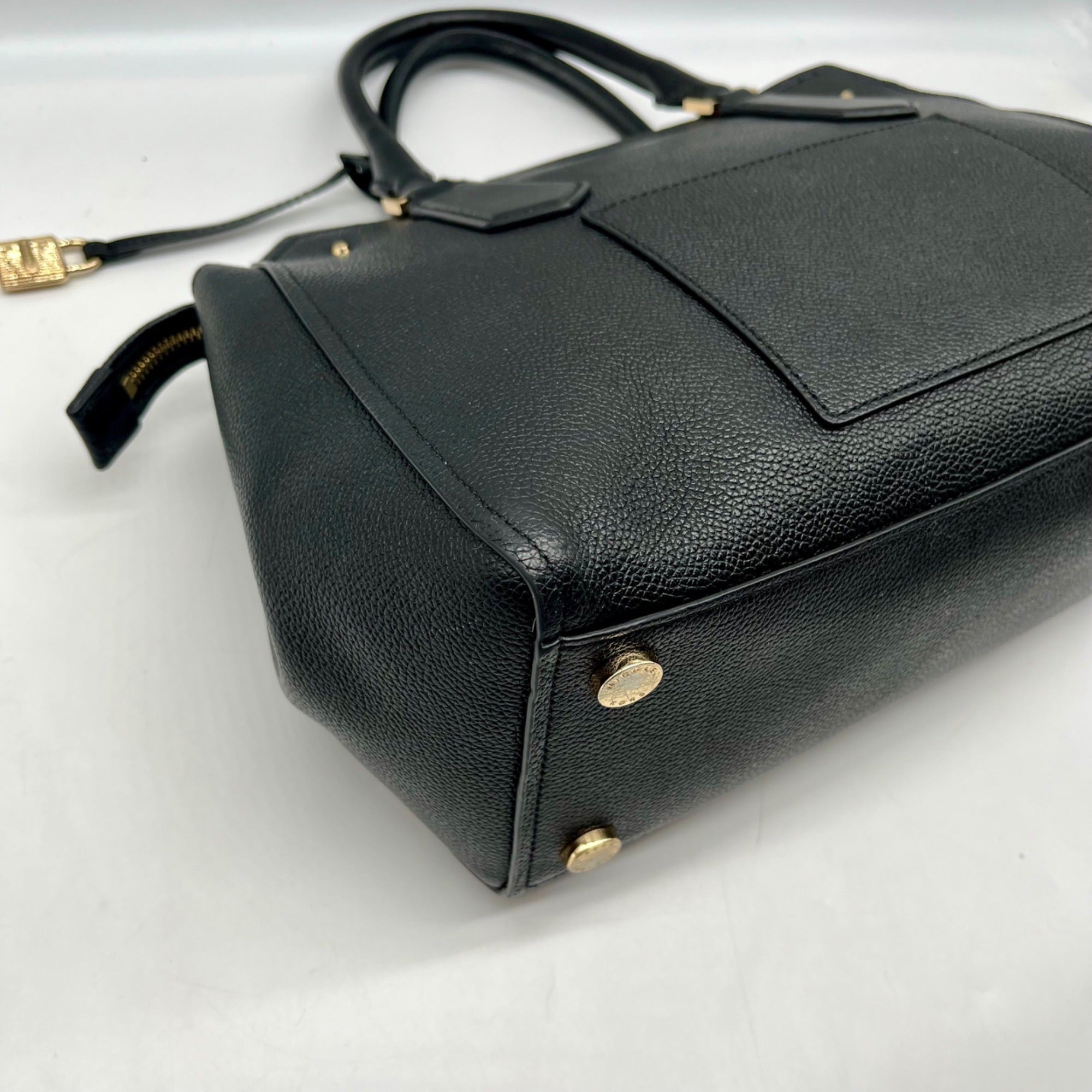 Michael Kors Black Leather Hayes Convertible Satchel