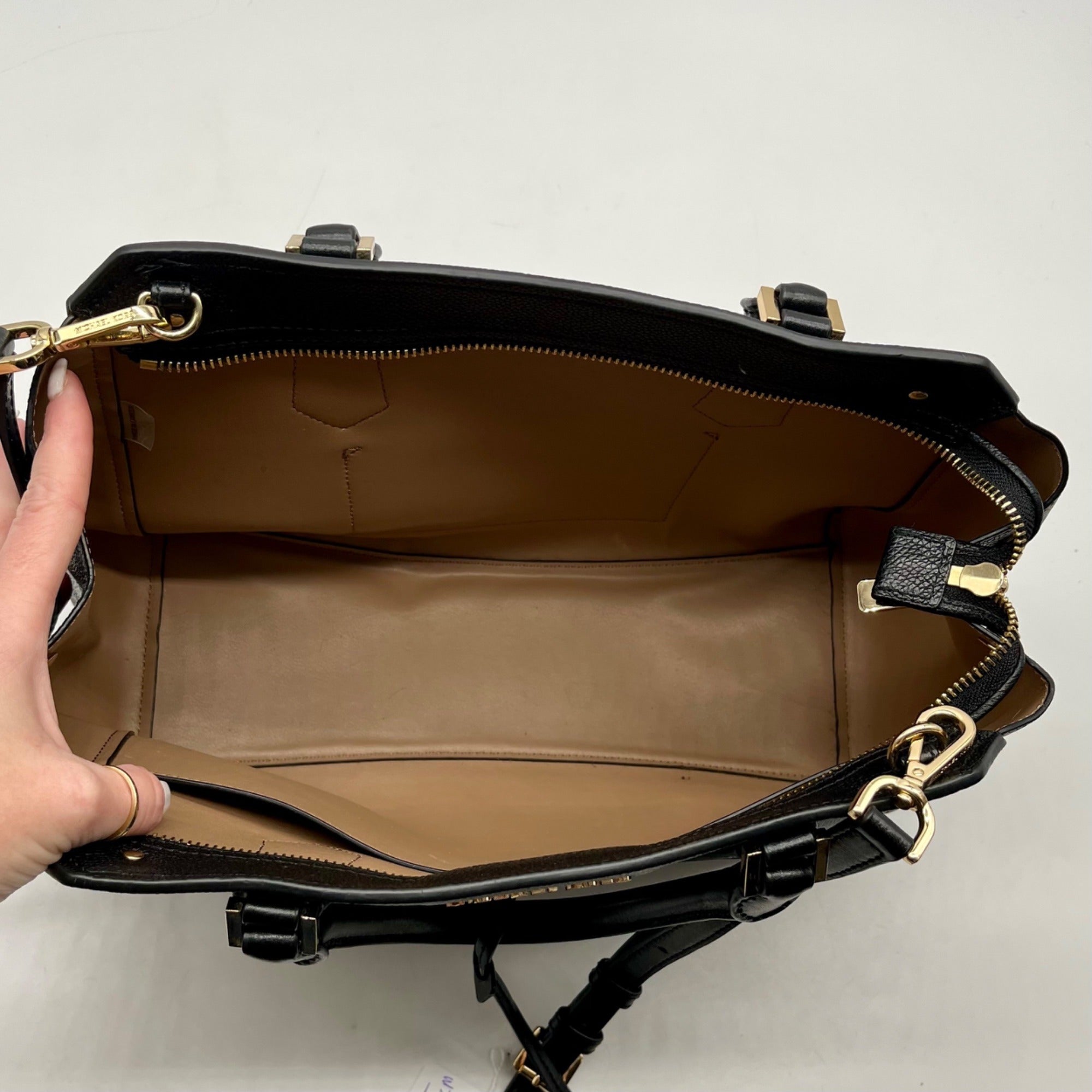 Michael Kors Black Leather Hayes Convertible Satchel