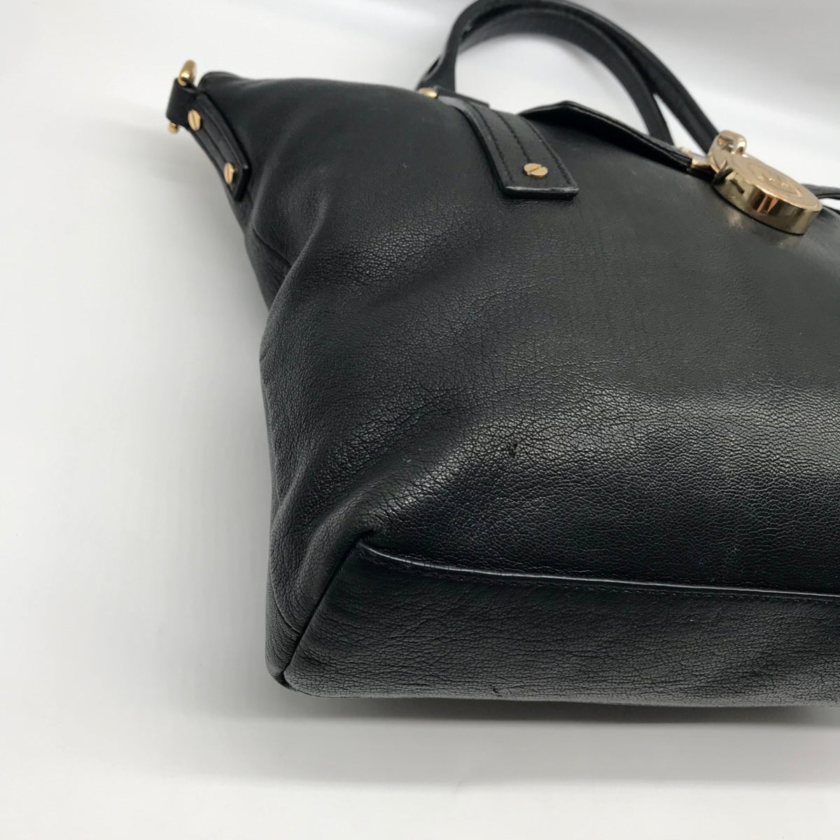 Michael Kors Black Leather Hamilton Satchel Bag