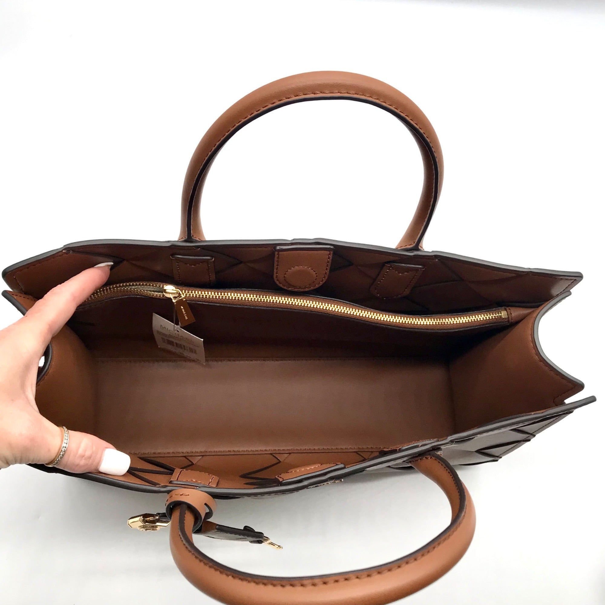 Michael Kors Luggage Brown East West Scarlett Satchel Bag