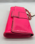 Melie Bianco Pink Vegan Leather Veronica Clutch