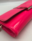 Melie Bianco Pink Vegan Leather Veronica Clutch