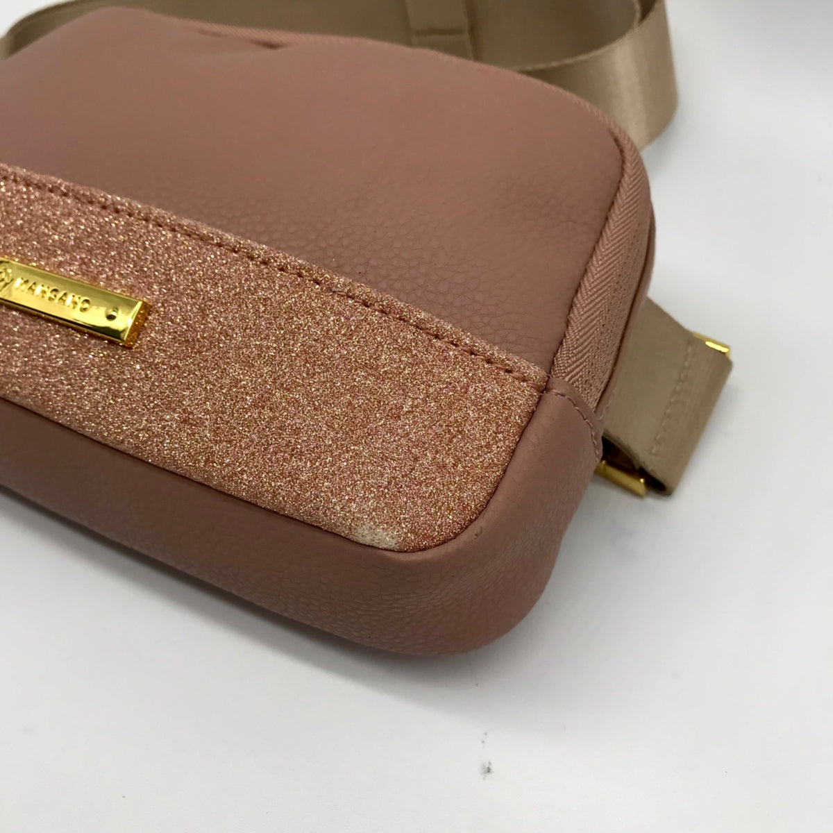 Joy Mangano Rose Gold Faux Leathet Waist Bag