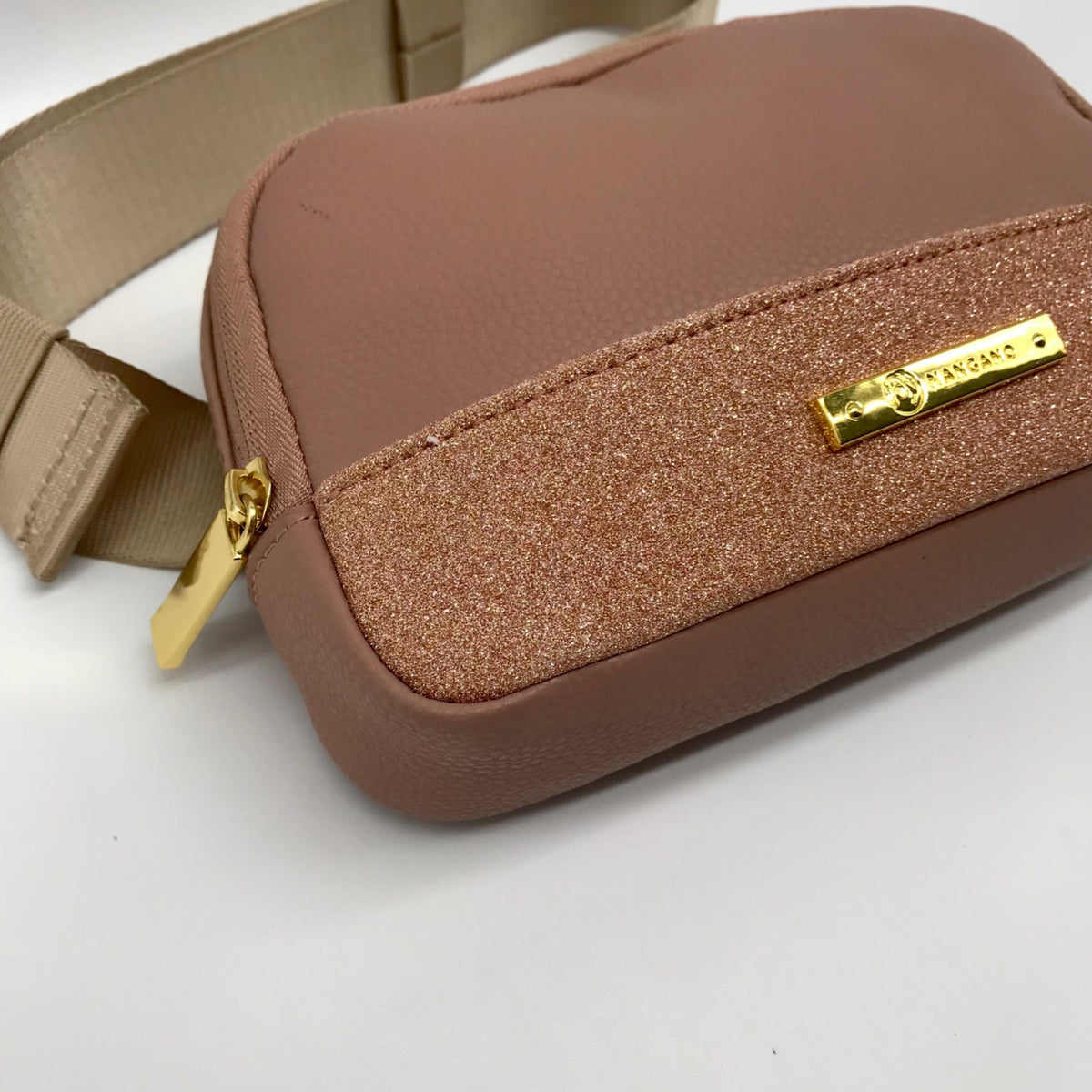 Joy Mangano Rose Gold Faux Leathet Waist Bag