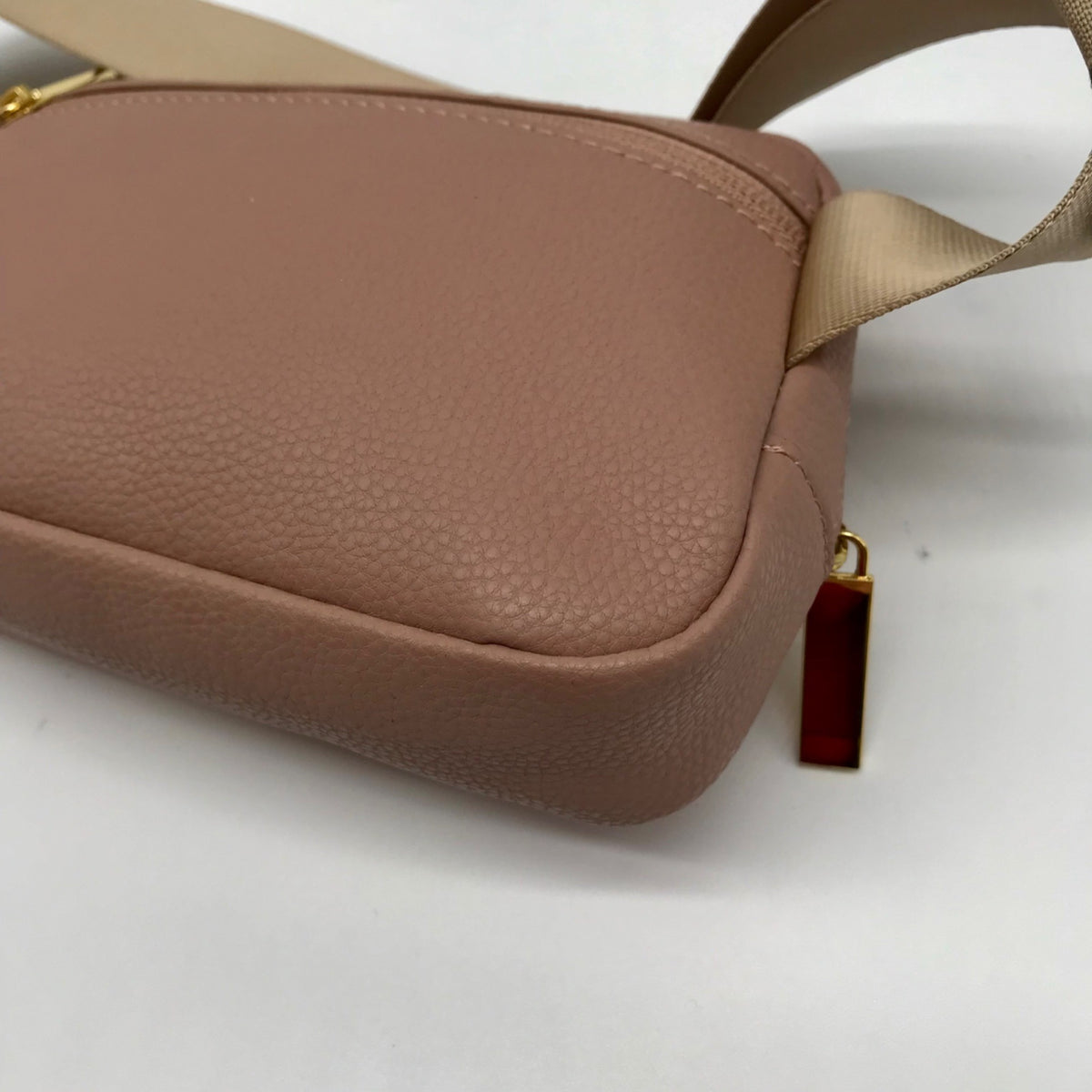 Joy Mangano Rose Gold Faux Leathet Waist Bag
