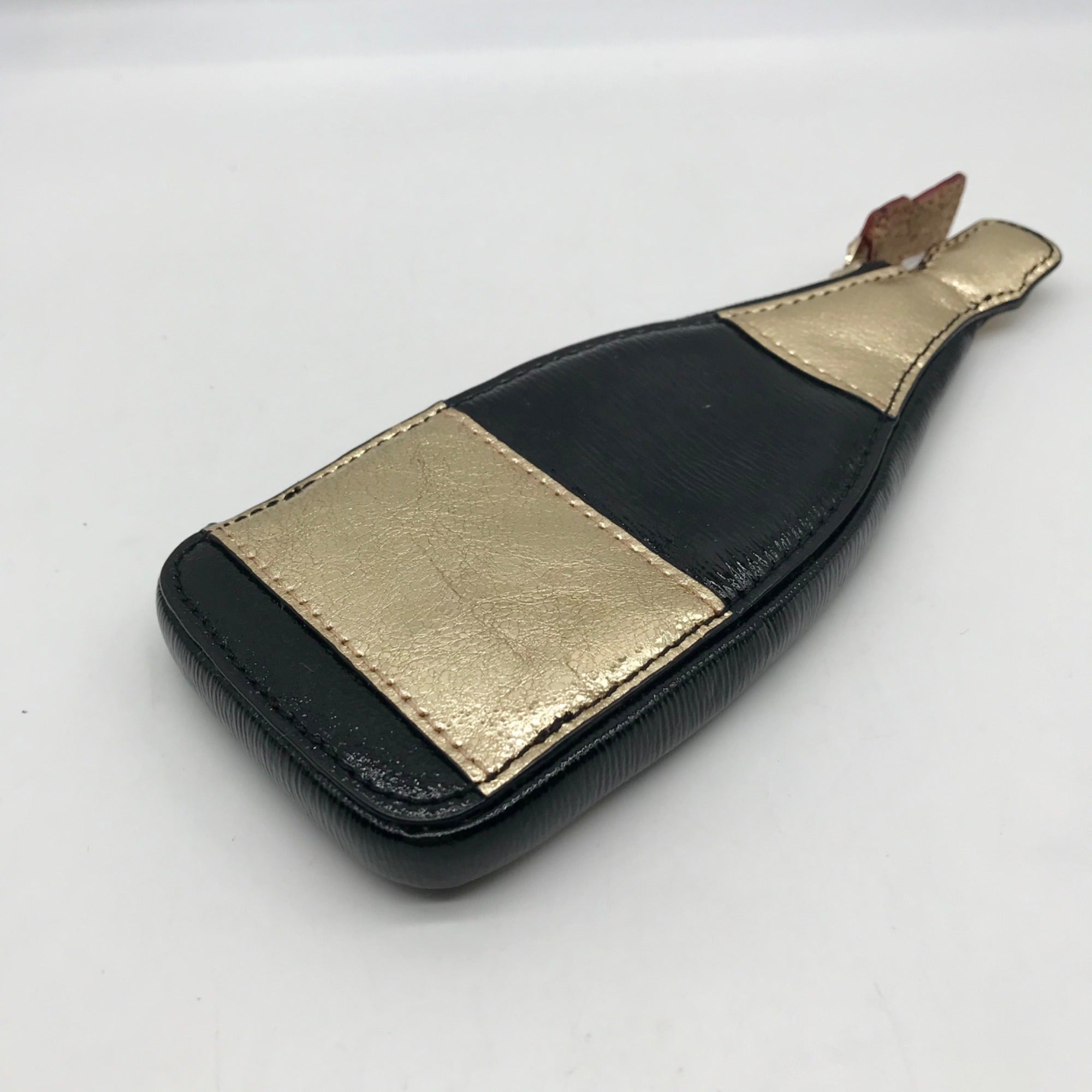 Kate Spade Black and Gold Pop Fizz Clink Champagne Bottle Coin Purse