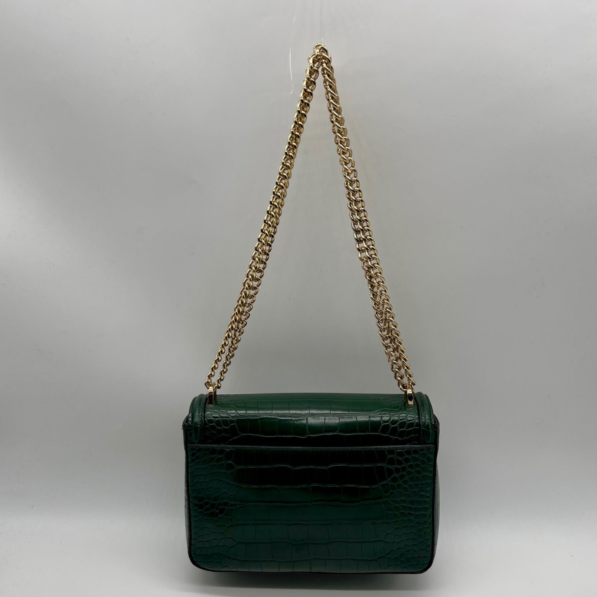 Victoria's Secret Dark Green Faux Leather Shoulder Bag With Wallet