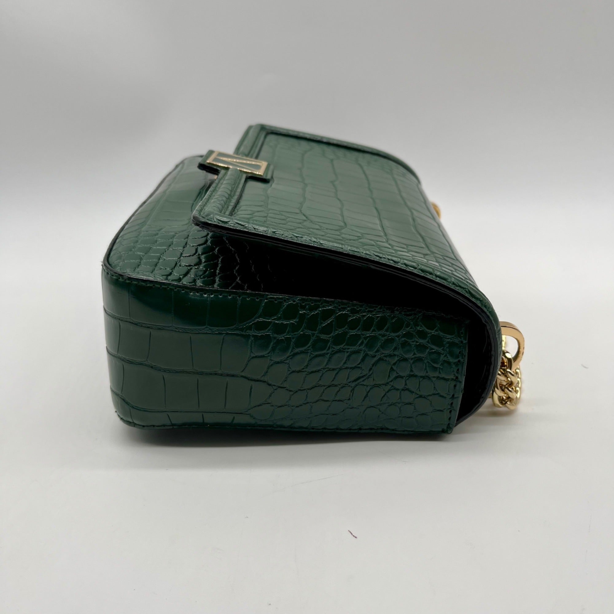 Victoria's Secret Dark Green Faux Leather Shoulder Bag With Wallet