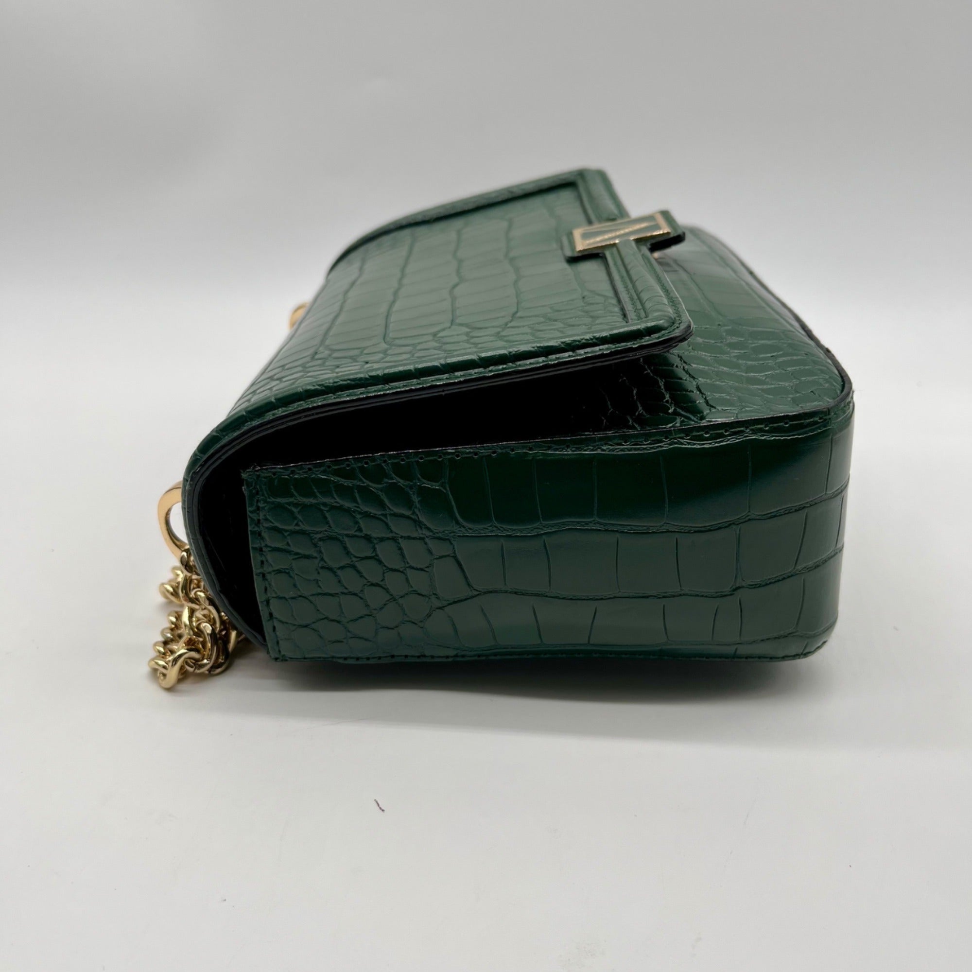 Victoria's Secret Dark Green Faux Leather Shoulder Bag With Wallet