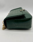 Victoria's Secret Dark Green Faux Leather Shoulder Bag With Wallet