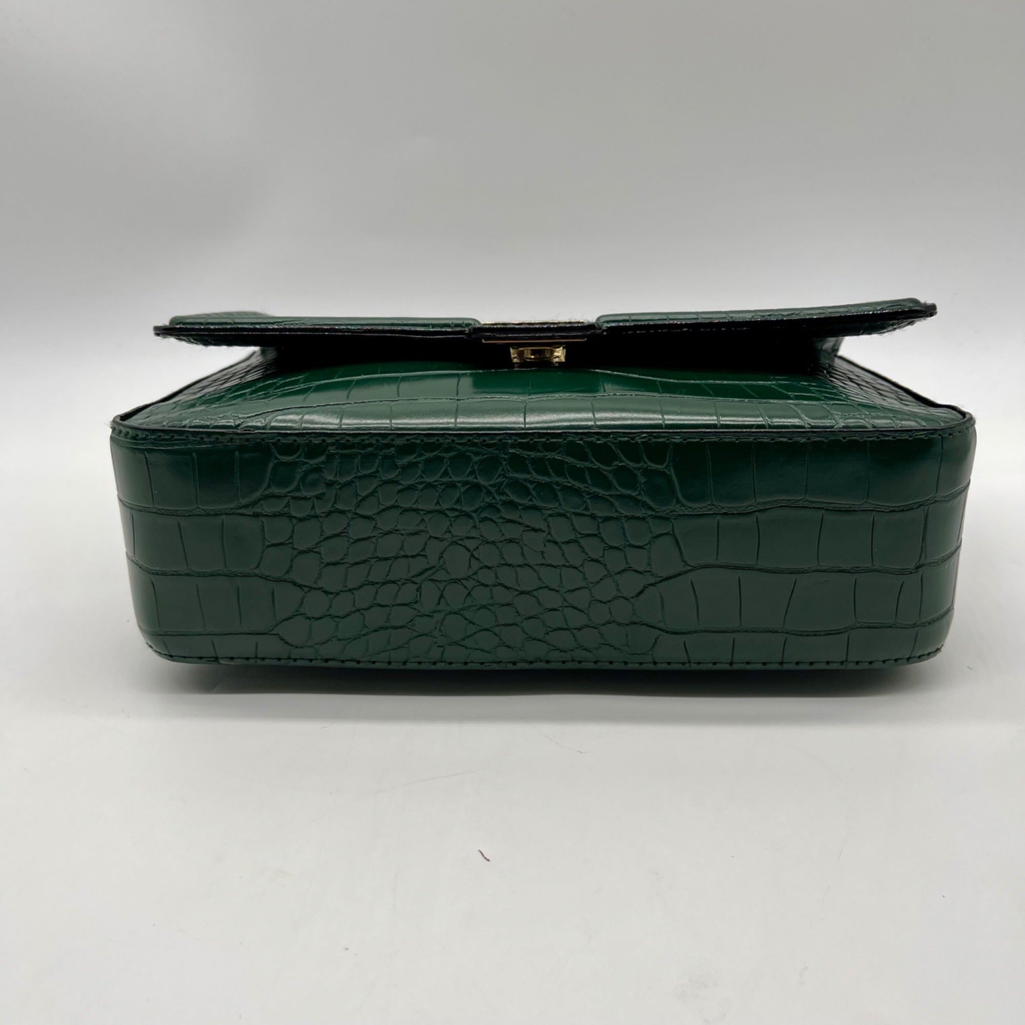 Victoria's Secret Dark Green Faux Leather Shoulder Bag With Wallet