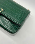 Victoria's Secret Dark Green Faux Leather Shoulder Bag With Wallet