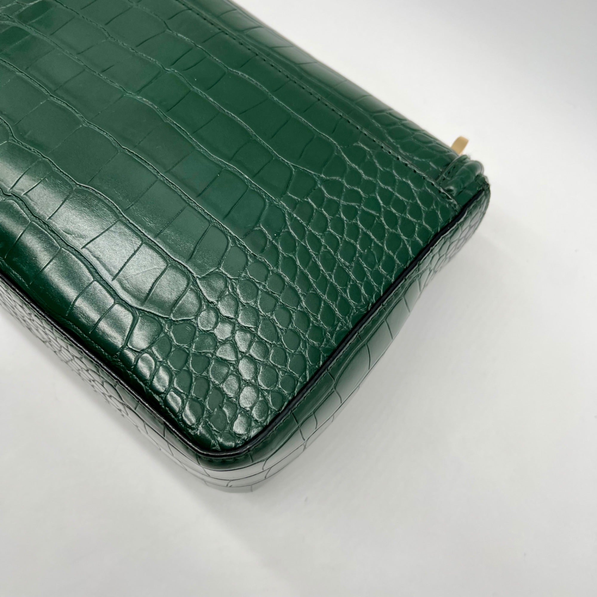 Victoria's Secret Dark Green Faux Leather Shoulder Bag With Wallet