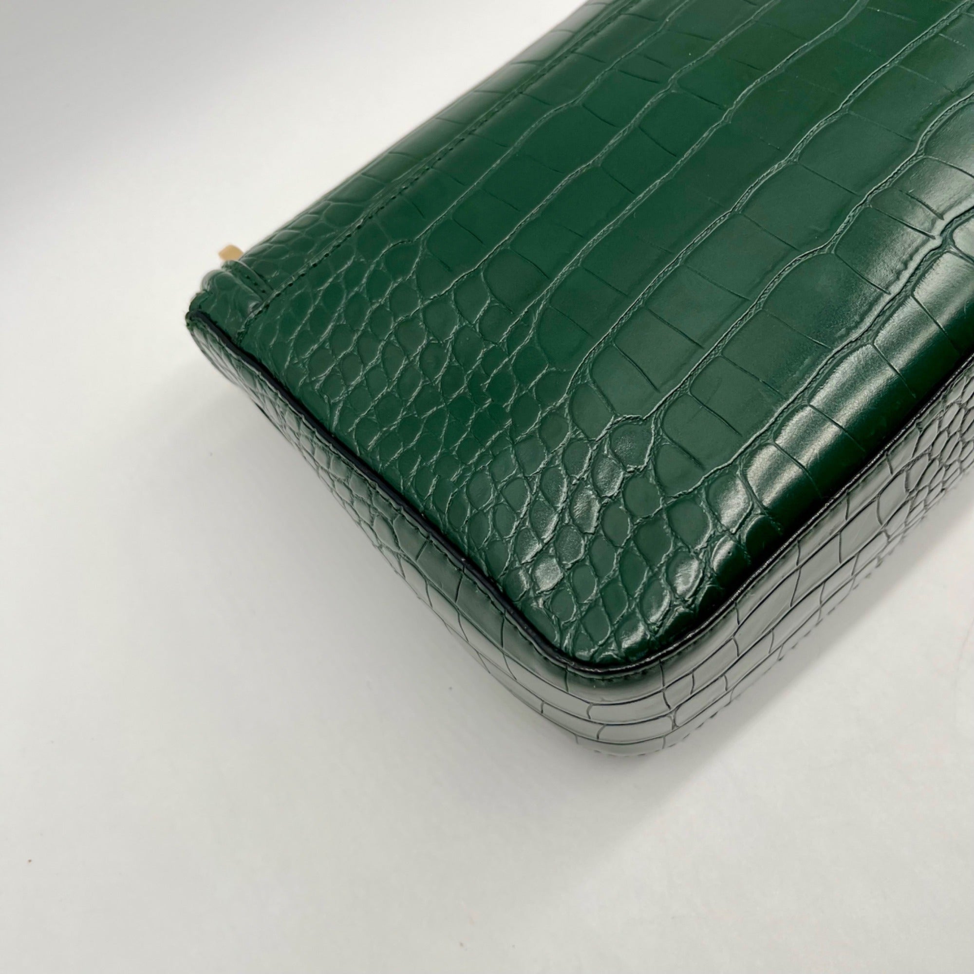 Victoria's Secret Dark Green Faux Leather Shoulder Bag With Wallet