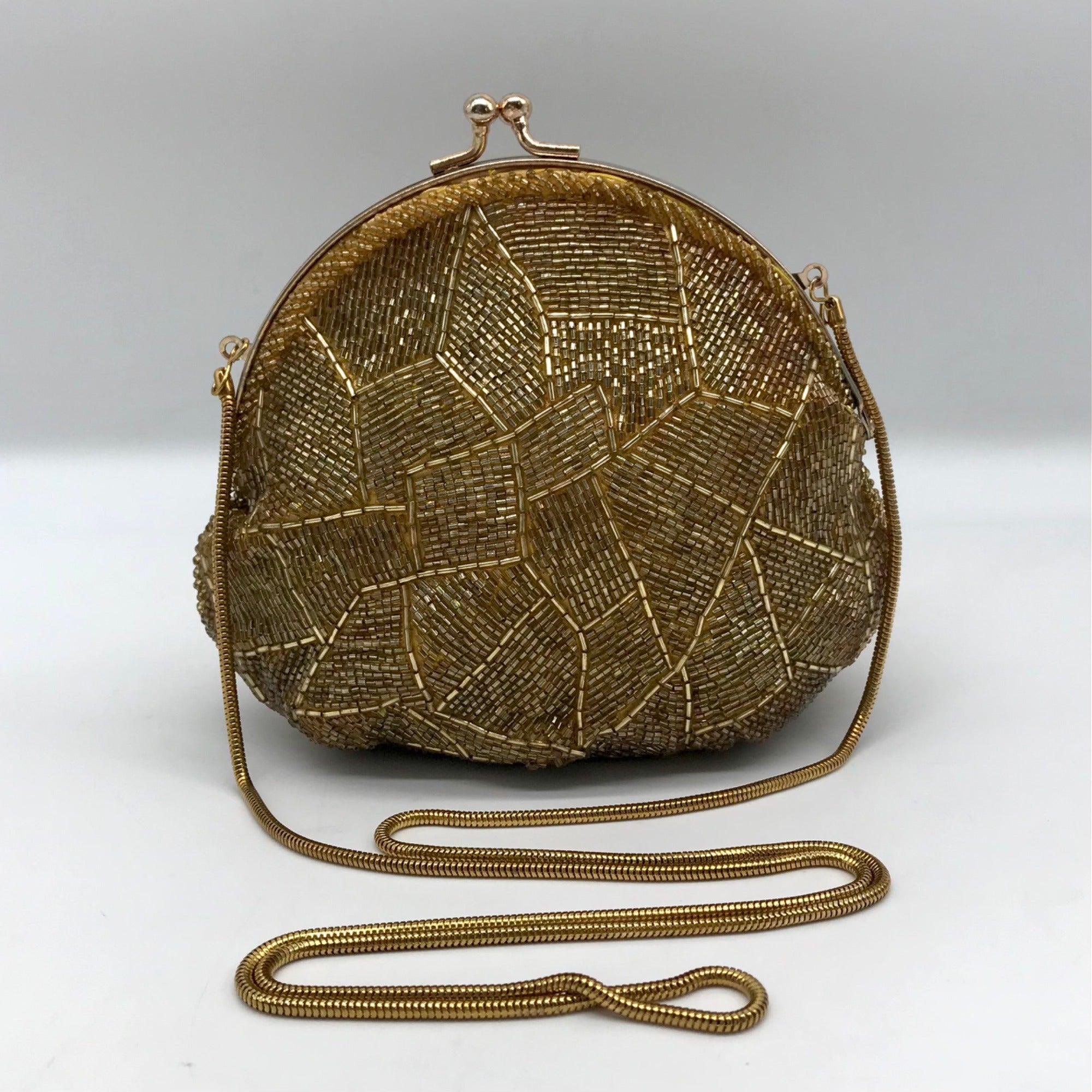 Walborg Gold Beaded Vintage Evening Bag Clutch