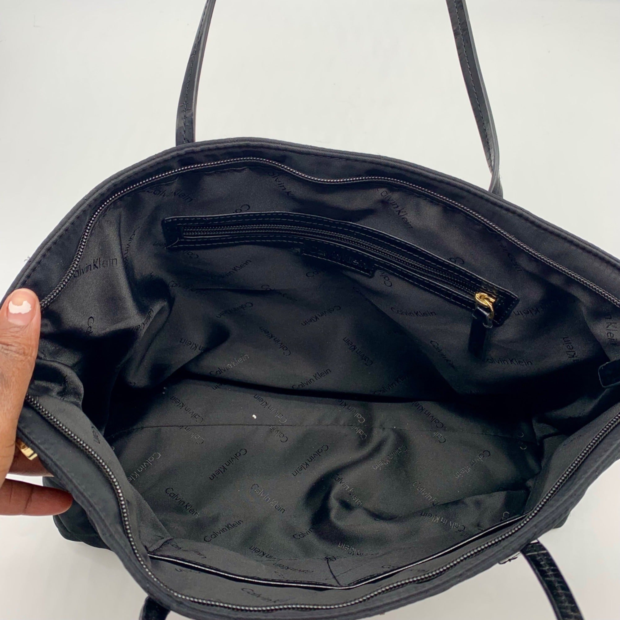 Calvin Klein Black Quilted Nylon Tote Bag