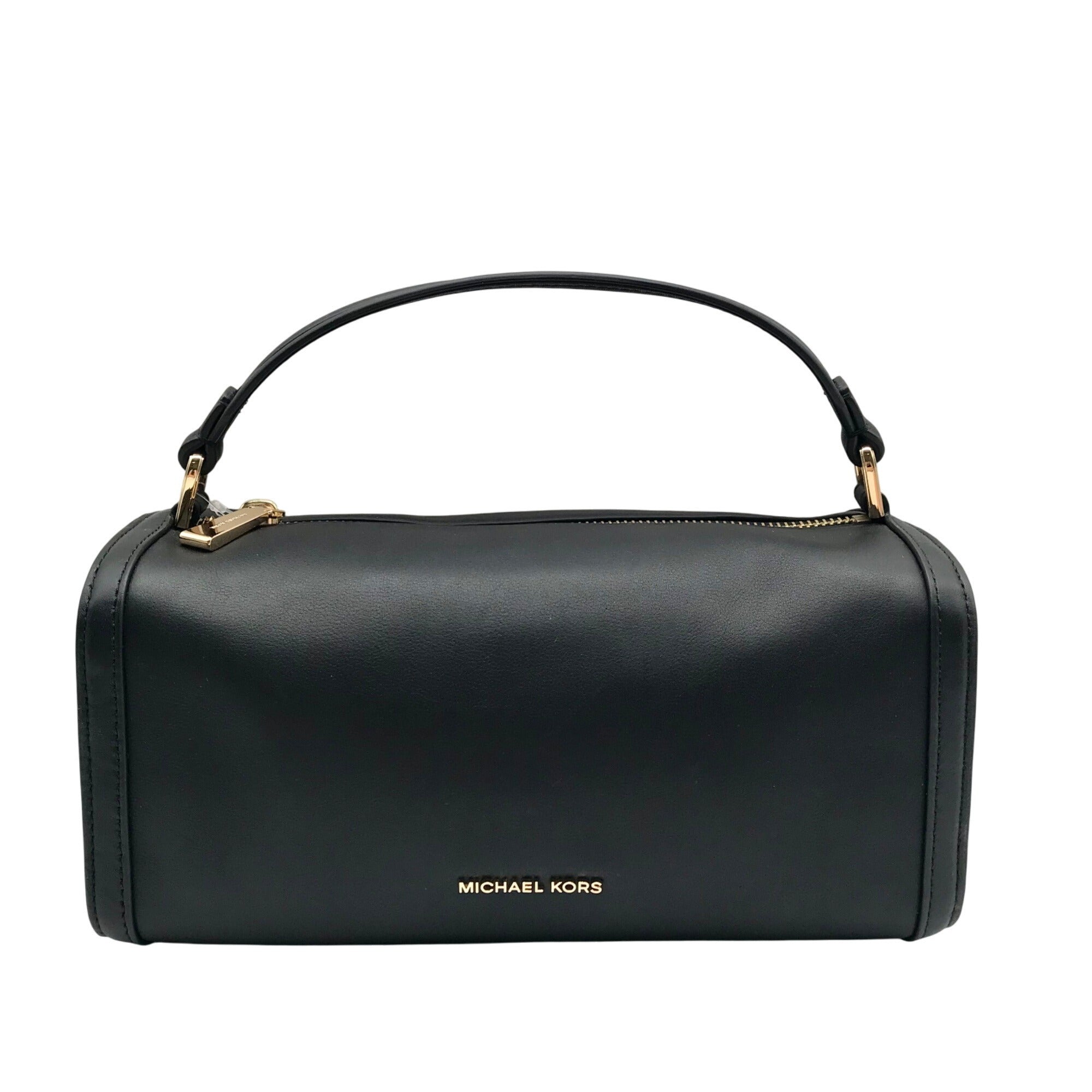 Michael Kors Black Leather Orchard Top Handle Crossbody Bag