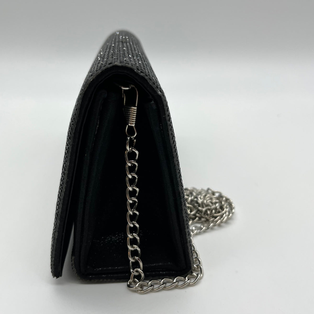 Nina Black Rhinestone Embellished Evening Clutch