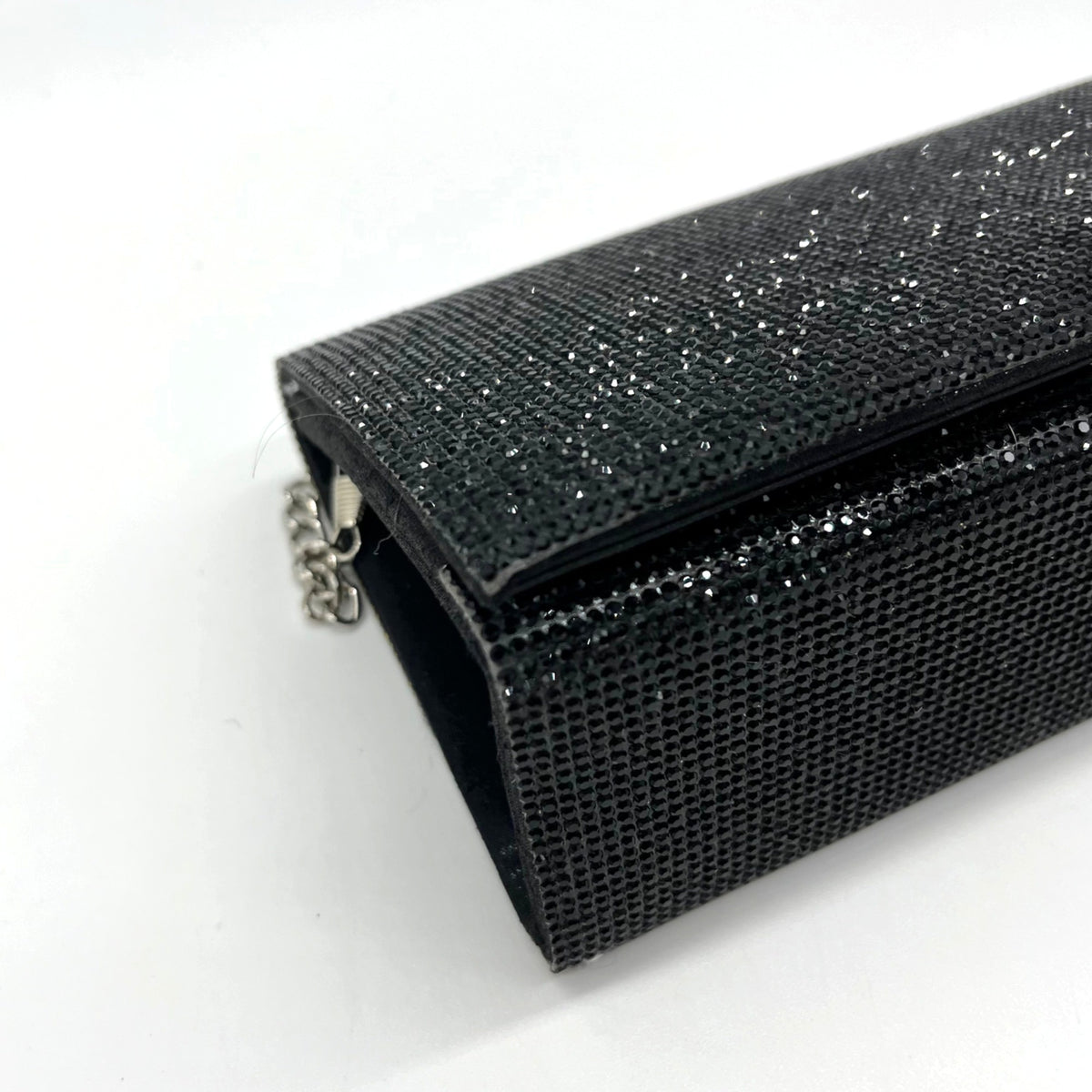 Nina Black Rhinestone Embellished Evening Clutch