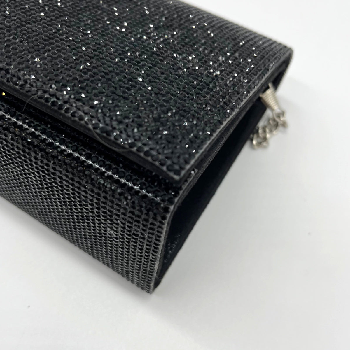 Nina Black Rhinestone Embellished Evening Clutch