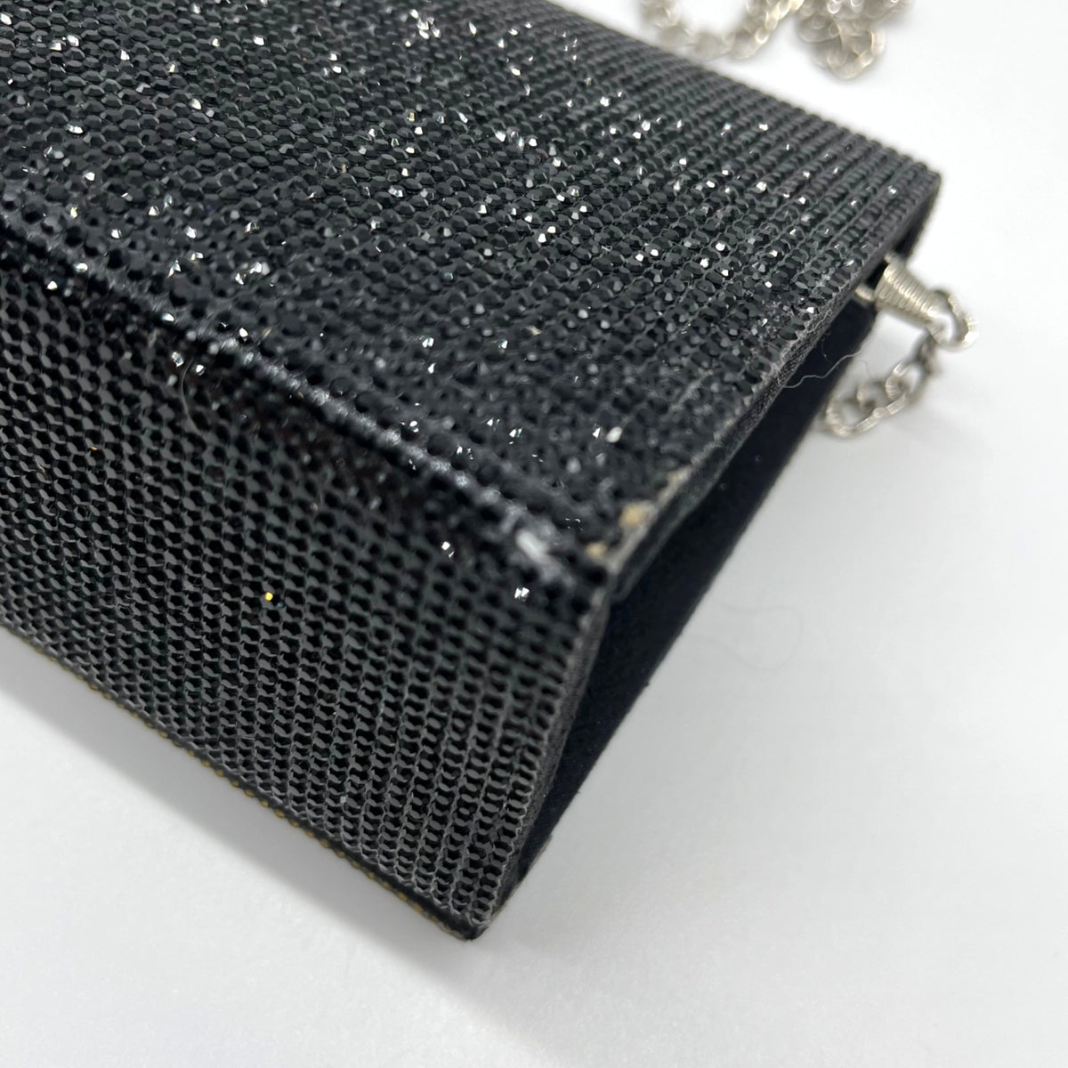 Nina Black Rhinestone Embellished Evening Clutch