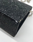 Nina Black Rhinestone Embellished Evening Clutch
