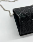 Nina Black Rhinestone Embellished Evening Clutch
