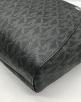 Michael Kors Black Monogram Coated Canvas Jet Set Chain Tote Bag