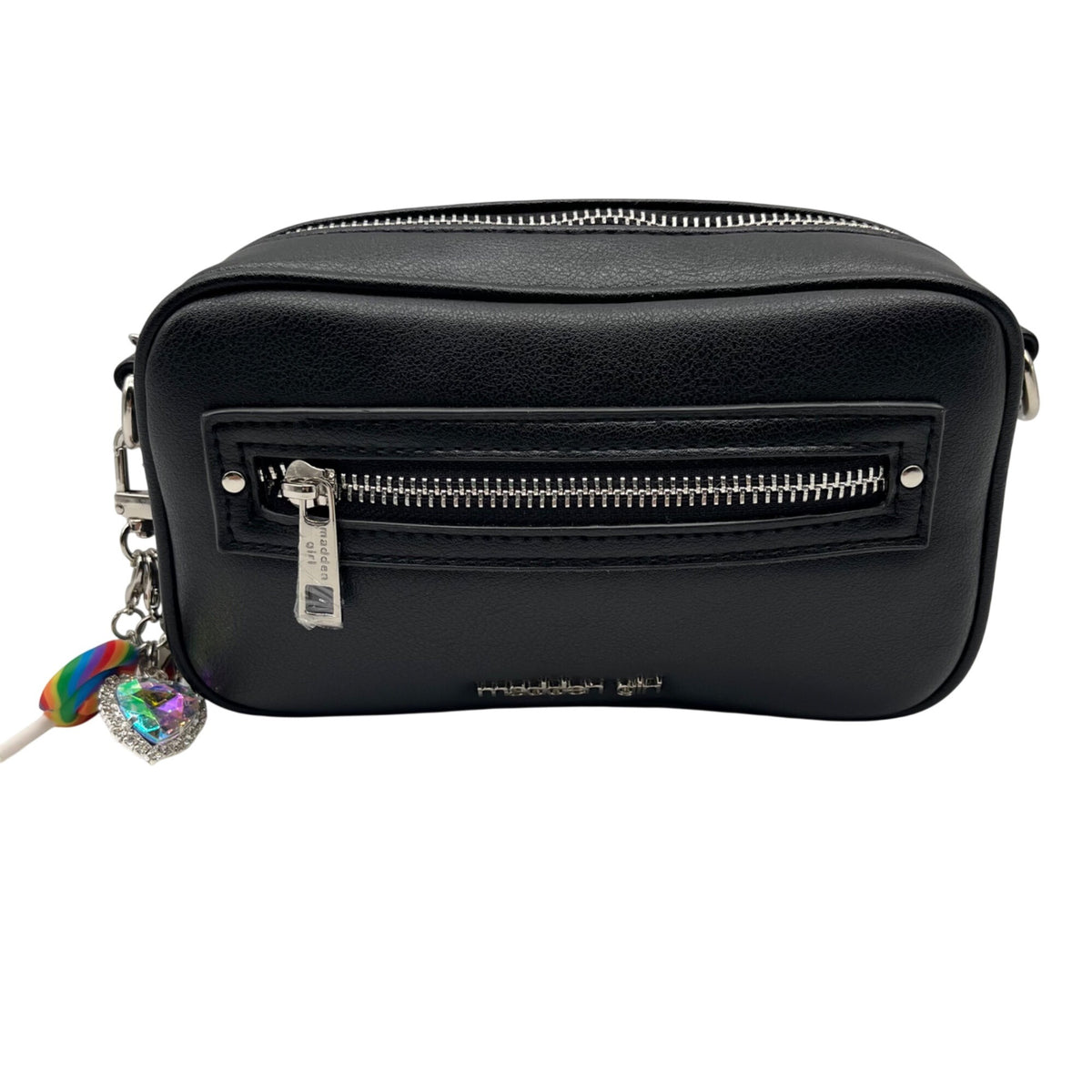 Madden Girl Black Faux Leather Crossbody Bag